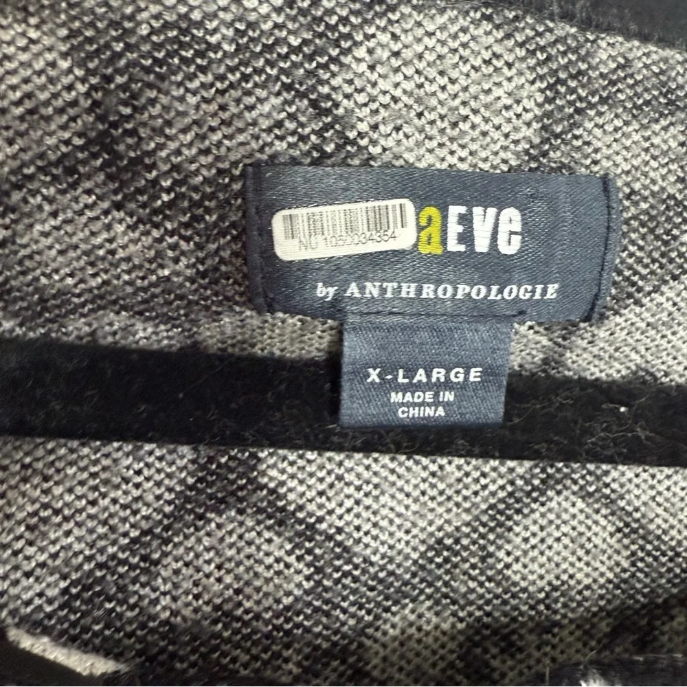 Anthropologie Maeve Black and Cream Heart Pattern Sweater